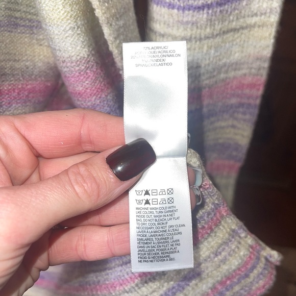 LUCKY BRAND Space Dye Open Front Cardigan Sweater with Hand Pockets M NWT - Picture 11 of 13